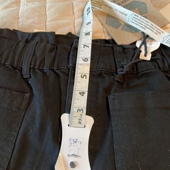 Ban.jara Womens Super High Rise Denim Shorts 7/27 Recycled Frayed Hem Black - Picture 10 of 10